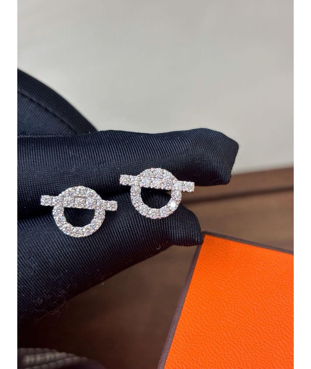 HERMES Бирюзовые серьги из белого золота, фото 4