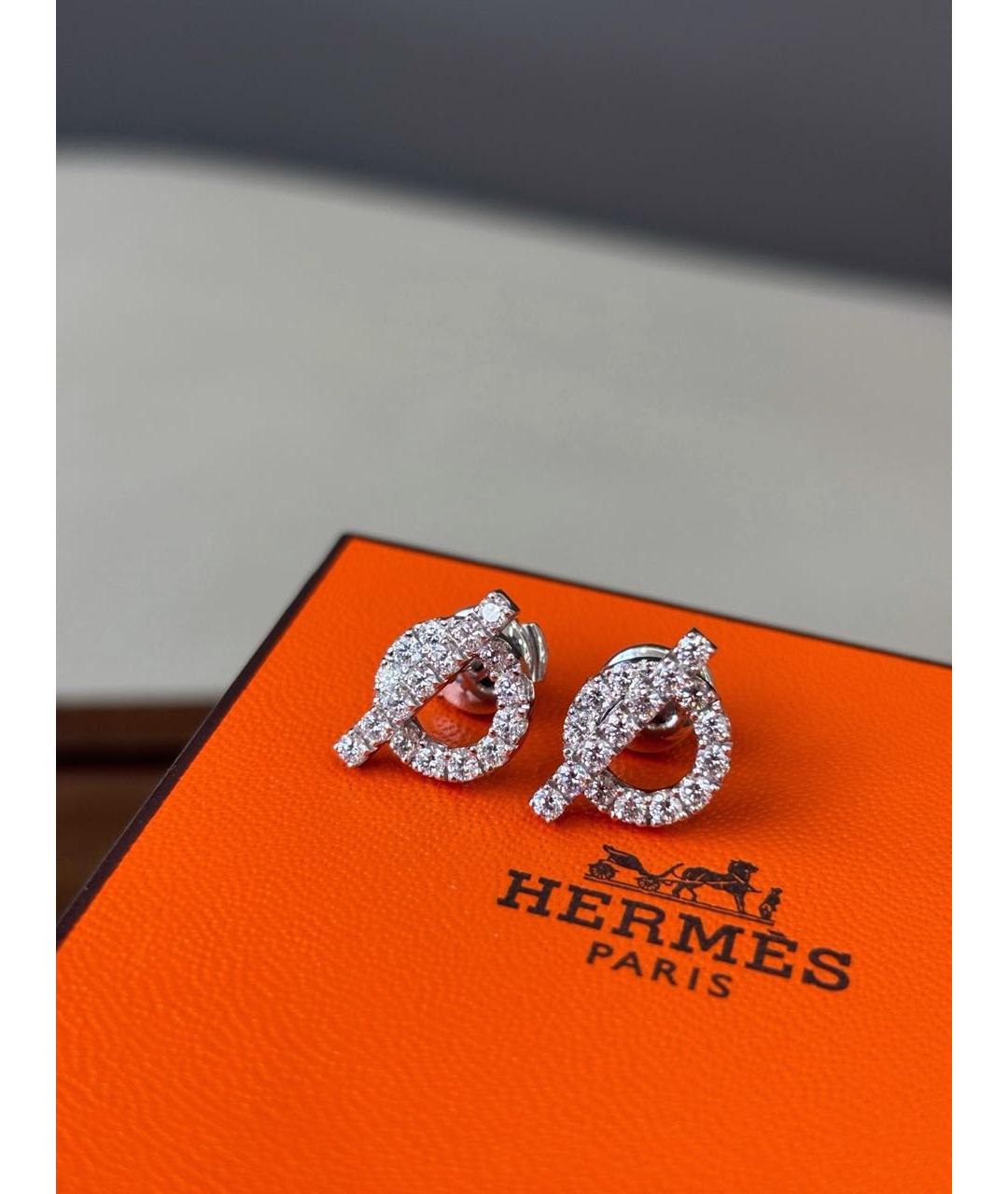 HERMES Бирюзовые серьги из белого золота, фото 3