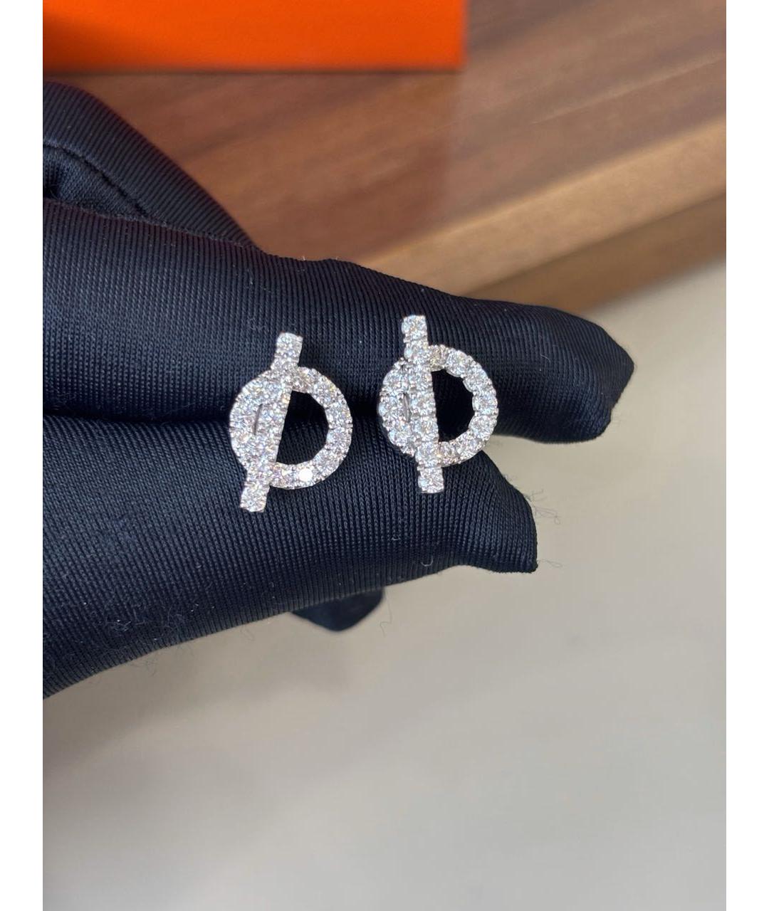HERMES Бирюзовые серьги из белого золота, фото 5
