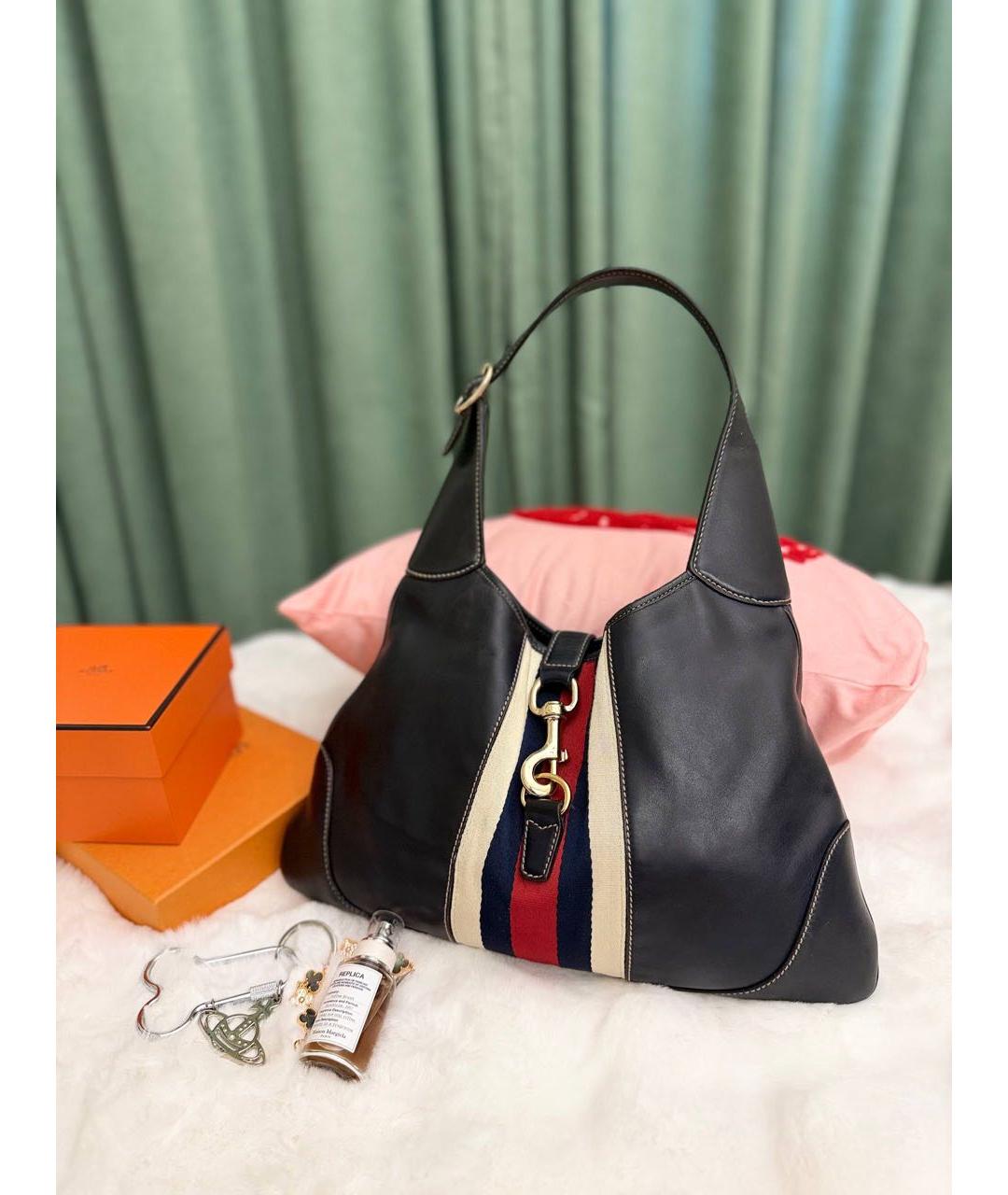GUCCI Темно-синяя кожаная сумка с короткими ручками, фото 2