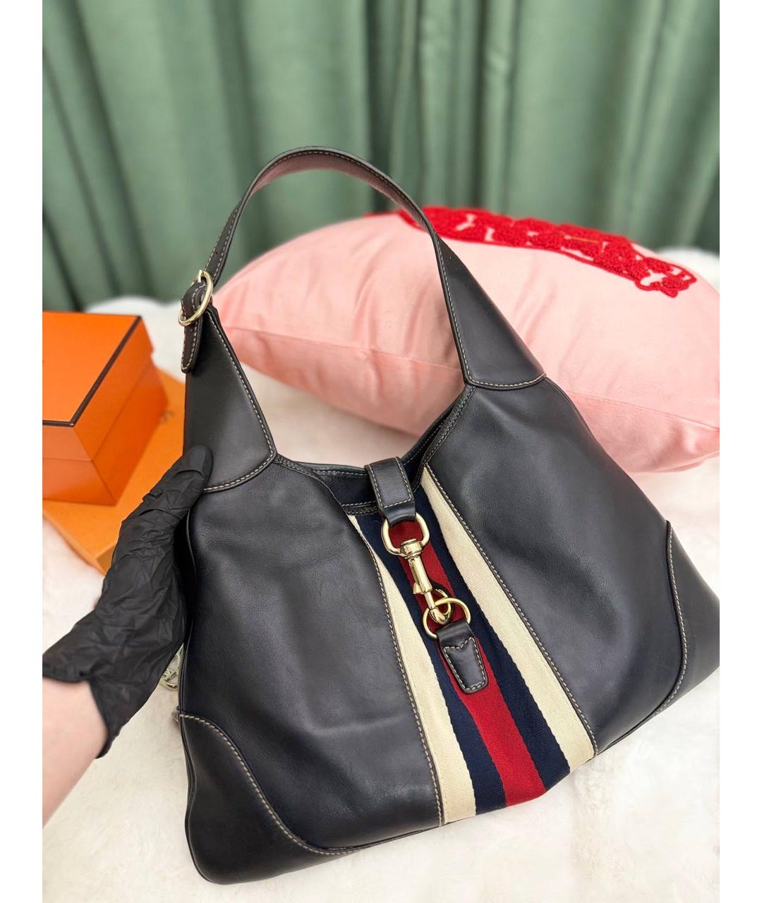 GUCCI Темно-синяя кожаная сумка с короткими ручками, фото 3