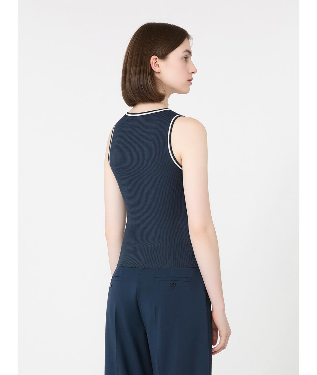 WEEKEND MAX MARA Синяя вискозная блузы, фото 4