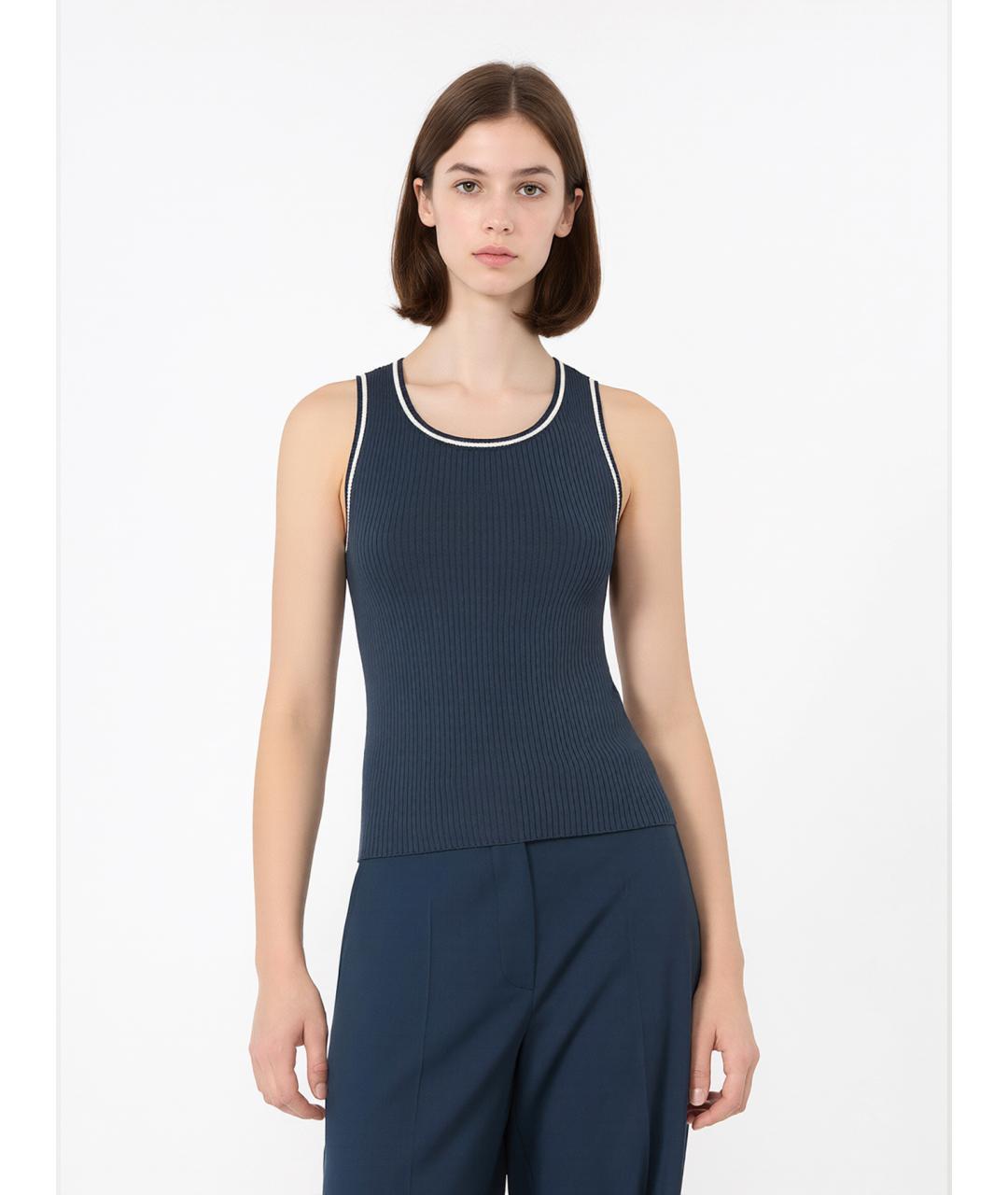 WEEKEND MAX MARA Синяя вискозная блузы, фото 3