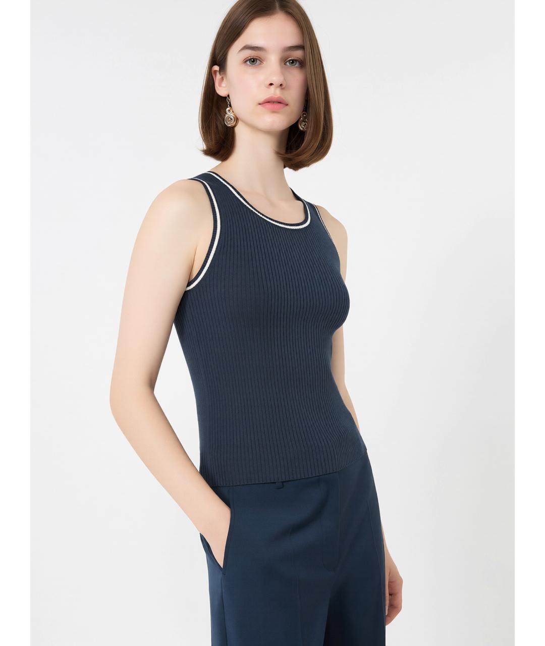 WEEKEND MAX MARA Синяя вискозная блузы, фото 5