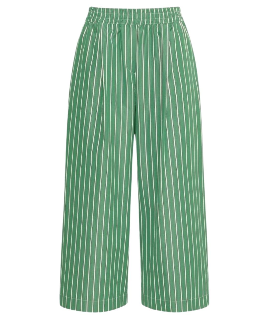 WEEKEND MAX MARA Зеленые хлопковые брюки широкие, фото 1