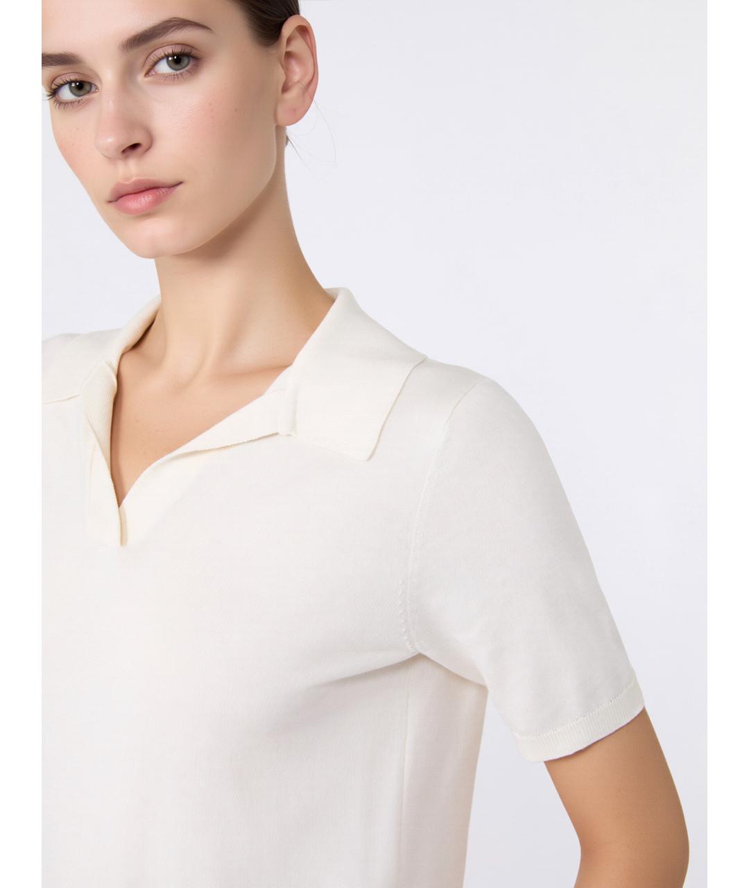 WEEKEND MAX MARA Бежевая шелковая футболка, фото 5