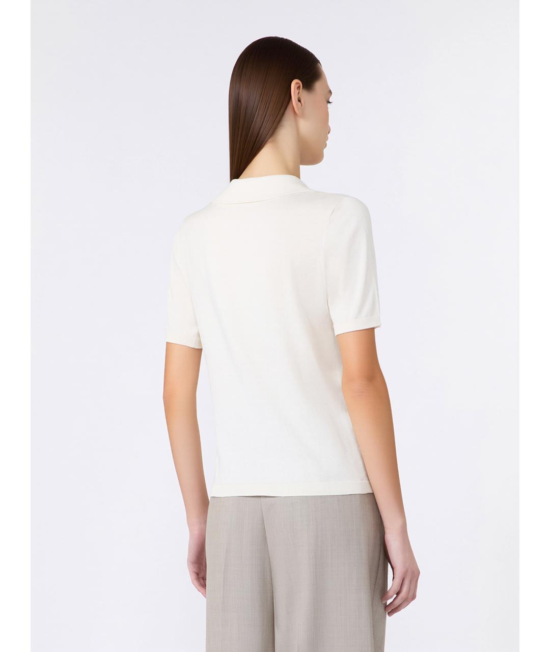 WEEKEND MAX MARA Бежевая шелковая футболка, фото 4