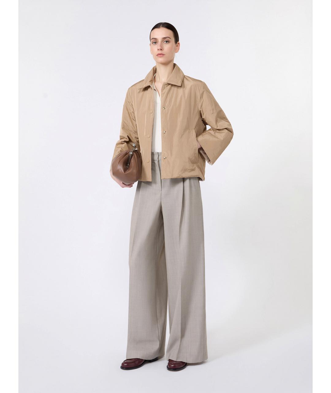 WEEKEND MAX MARA Бежевая шелковая футболка, фото 2