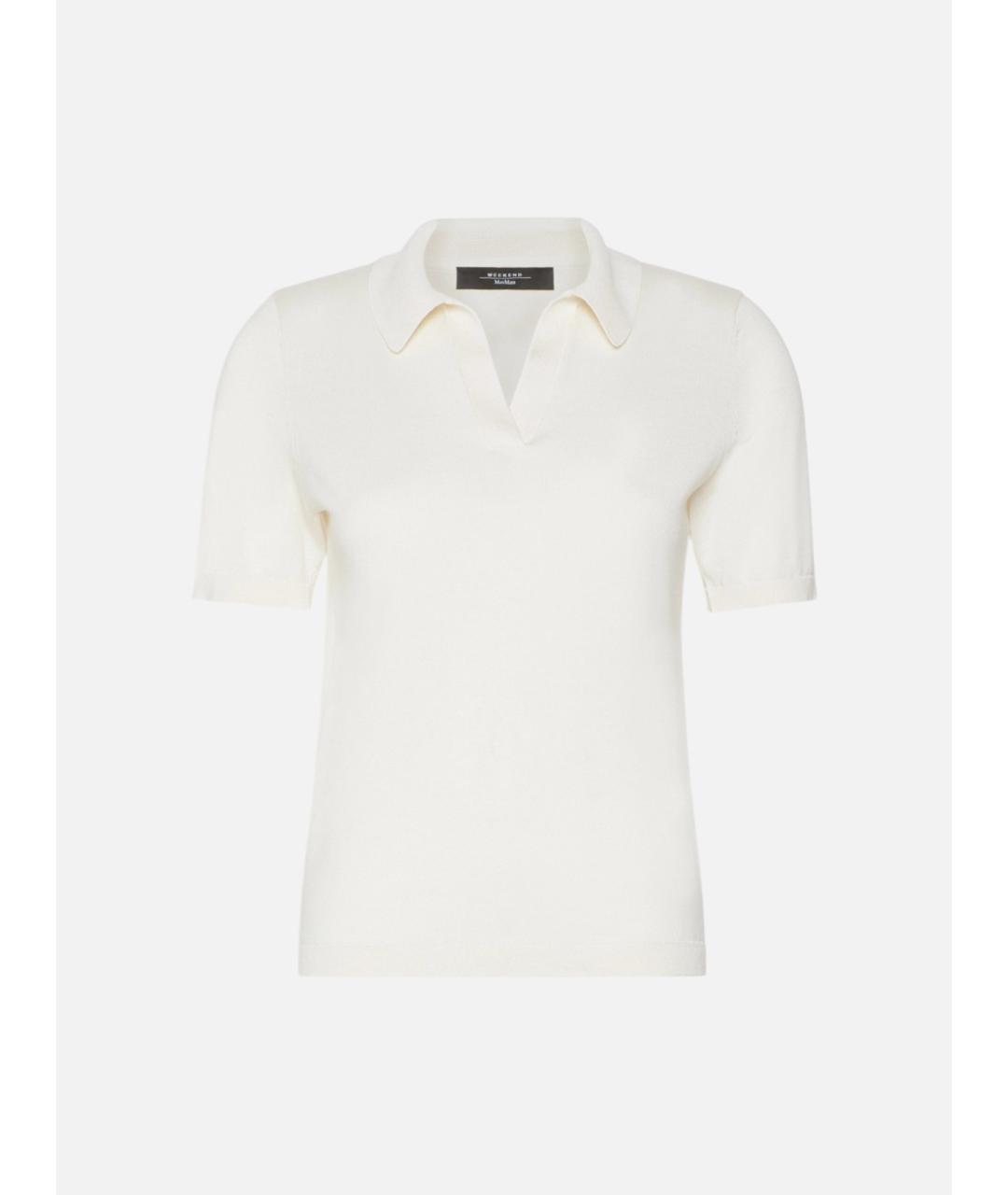 WEEKEND MAX MARA Бежевая шелковая футболка, фото 1