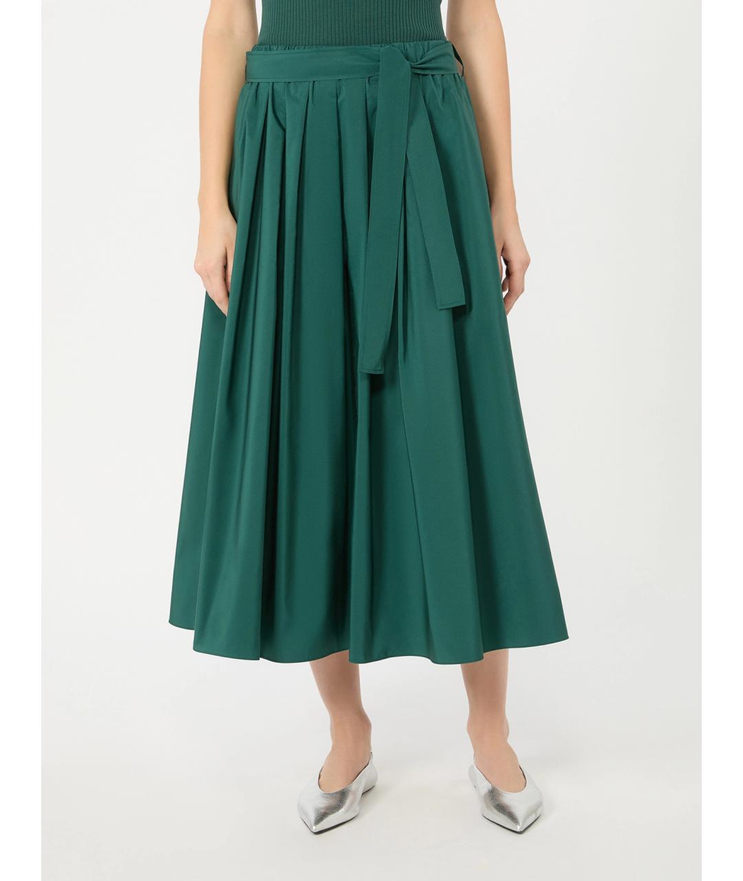 WEEKEND MAX MARA Зеленая полиэстеровая юбка миди, фото 3