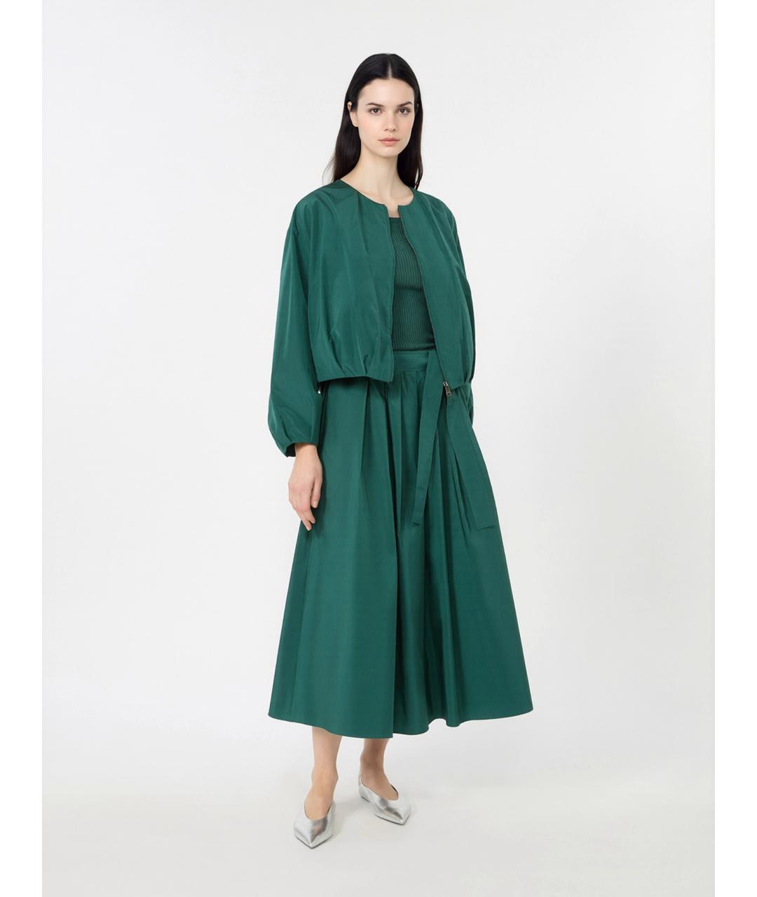 WEEKEND MAX MARA Зеленая полиэстеровая юбка миди, фото 2