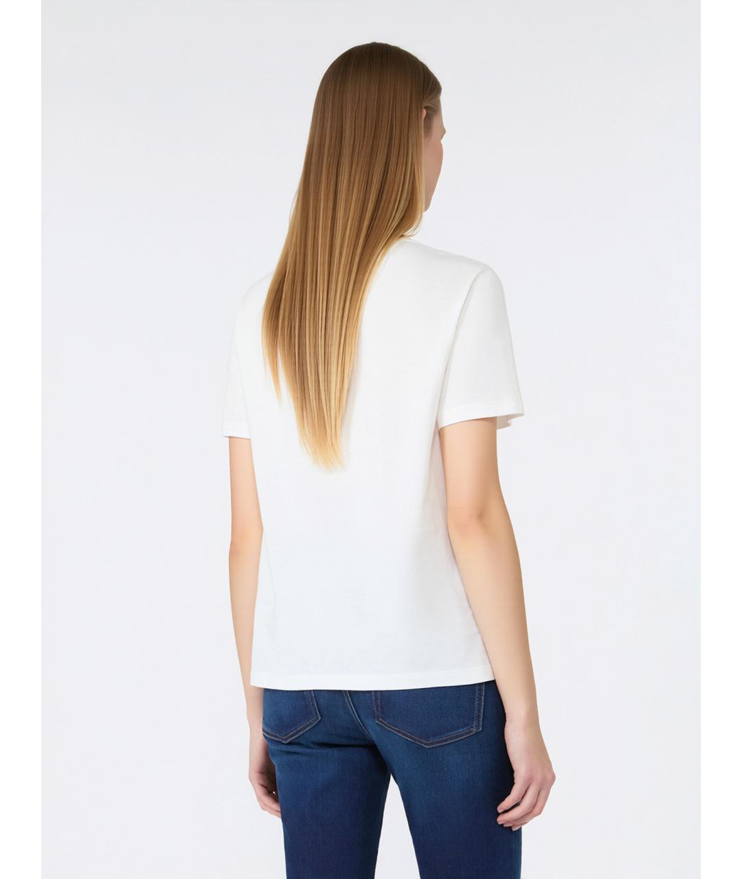 WEEKEND MAX MARA Белая хлопковая футболка, фото 3