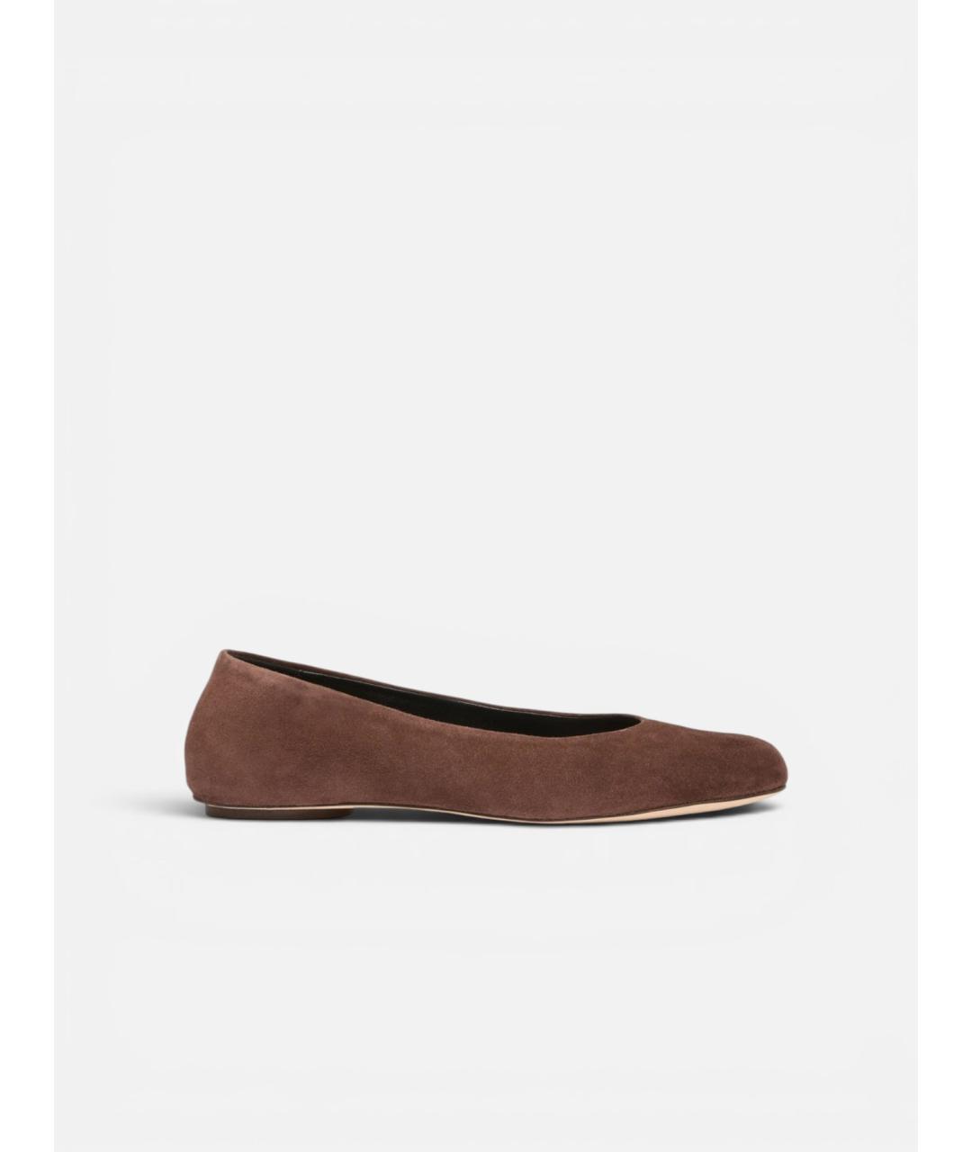 WEEKEND MAX MARA Коричневые кожаные балетки, фото 1