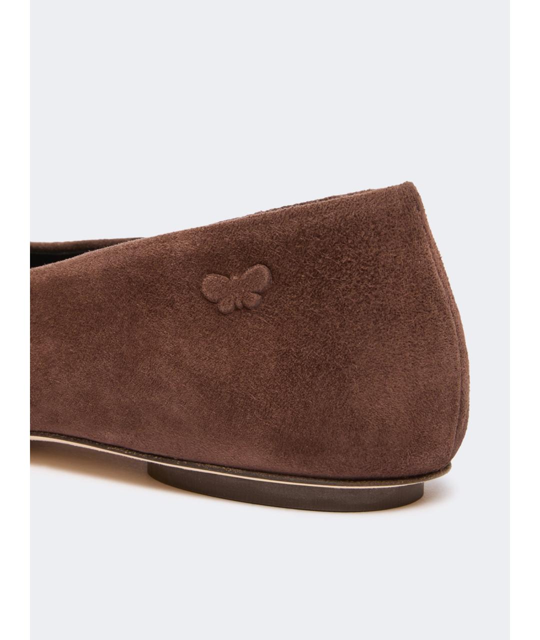 WEEKEND MAX MARA Коричневые кожаные балетки, фото 4