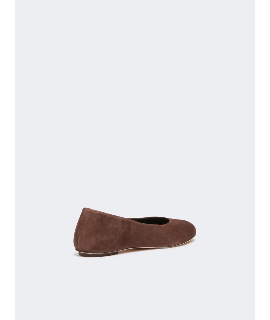 WEEKEND MAX MARA Коричневые кожаные балетки, фото 3