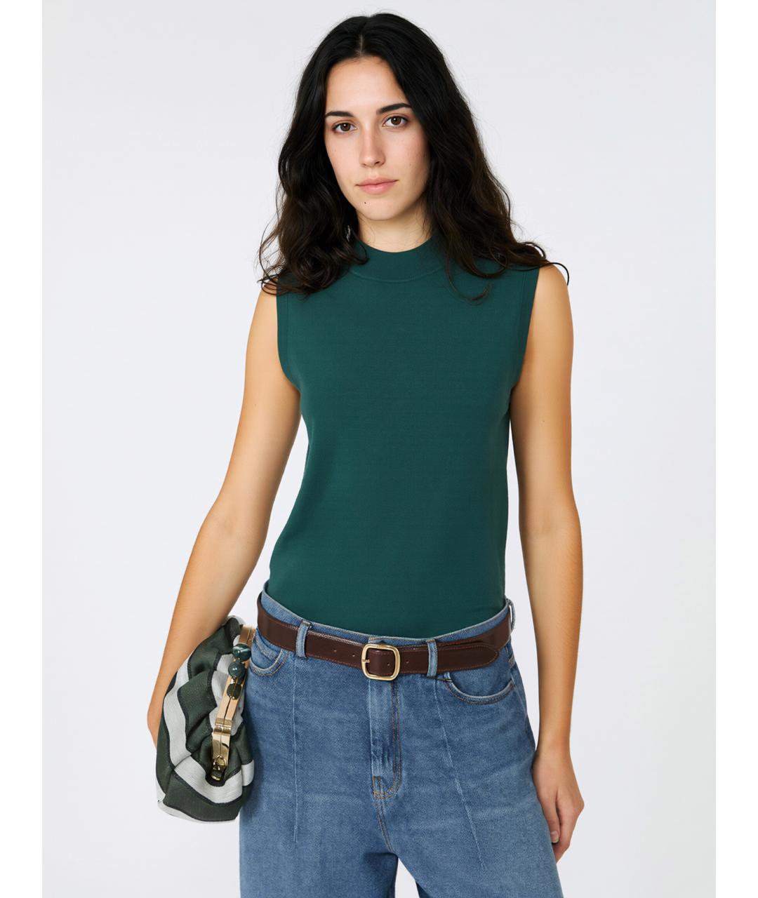 WEEKEND MAX MARA Зеленая вискозная блузы, фото 5