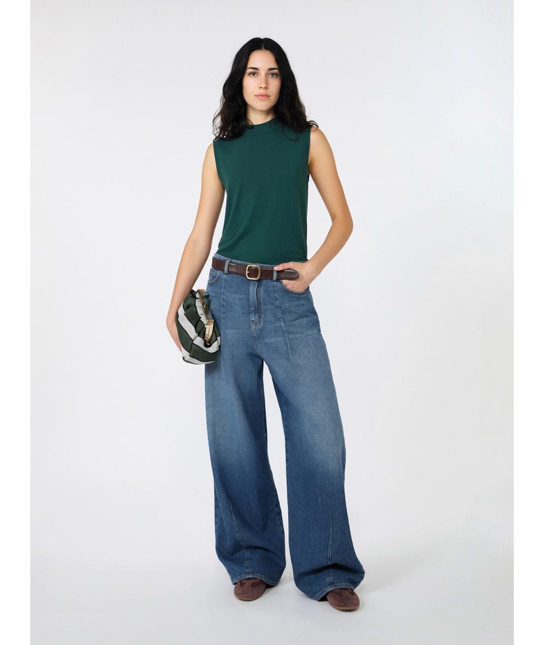 WEEKEND MAX MARA Зеленая вискозная блузы, фото 2