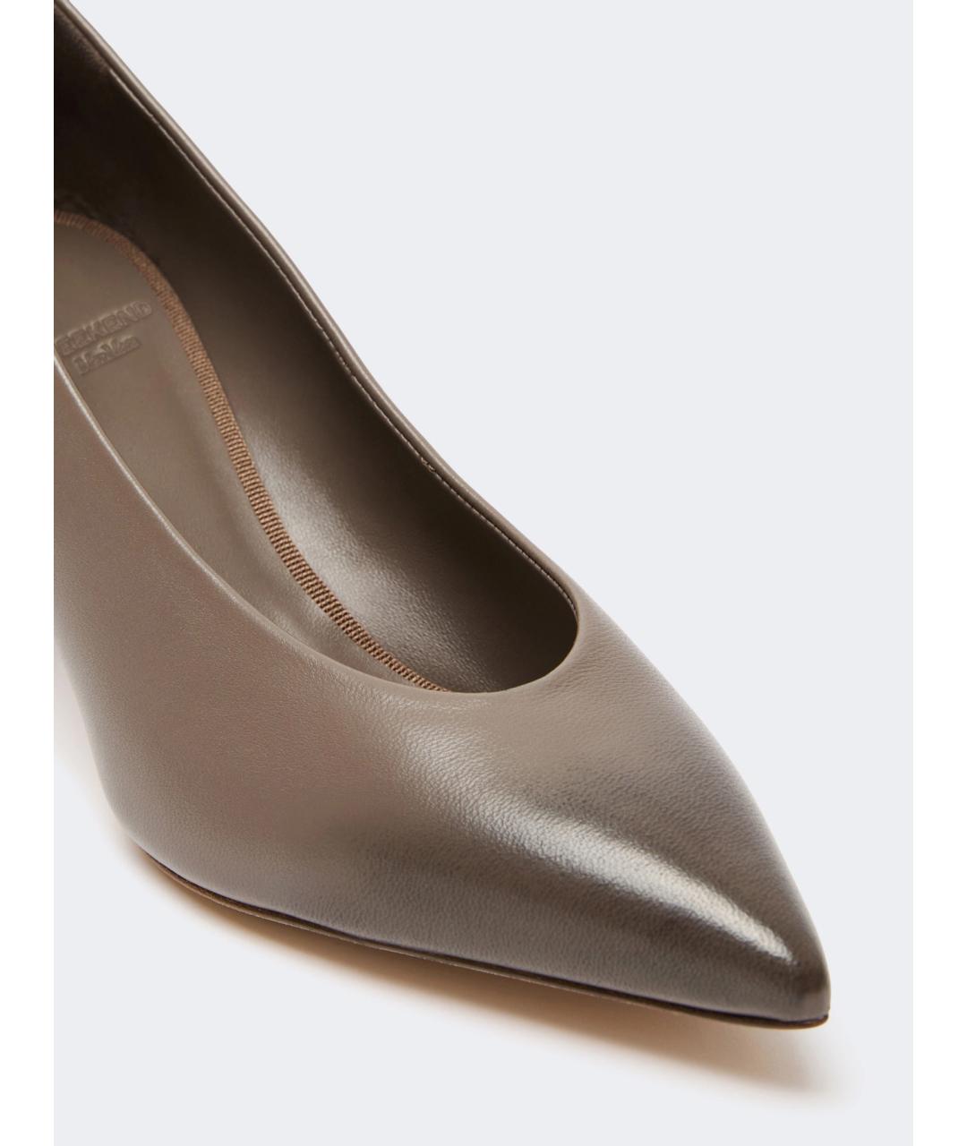 WEEKEND MAX MARA Серые кожаные туфли, фото 4