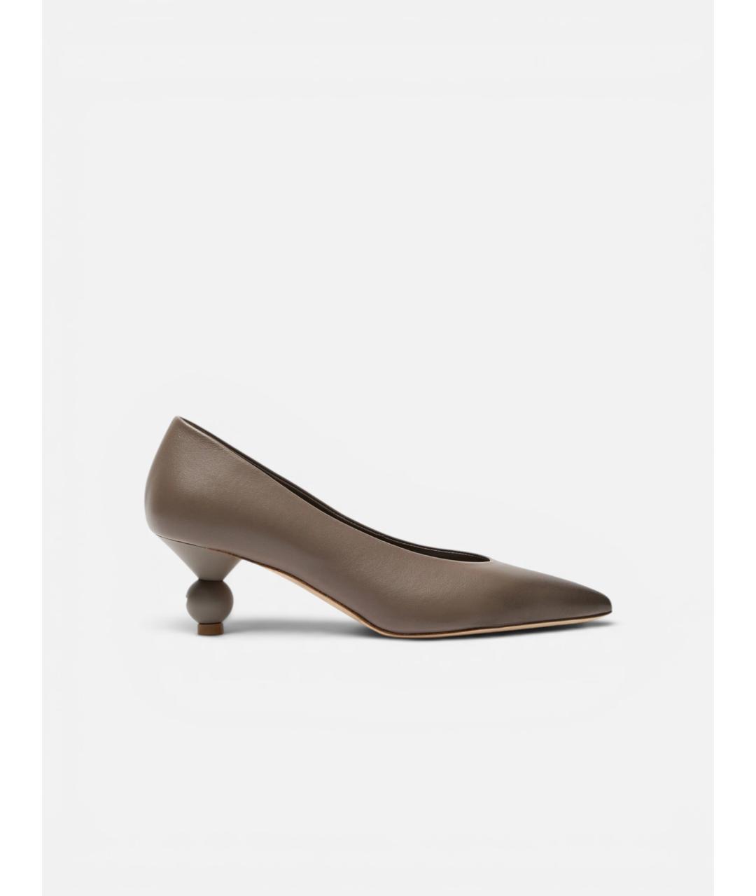 WEEKEND MAX MARA Серые кожаные туфли, фото 1