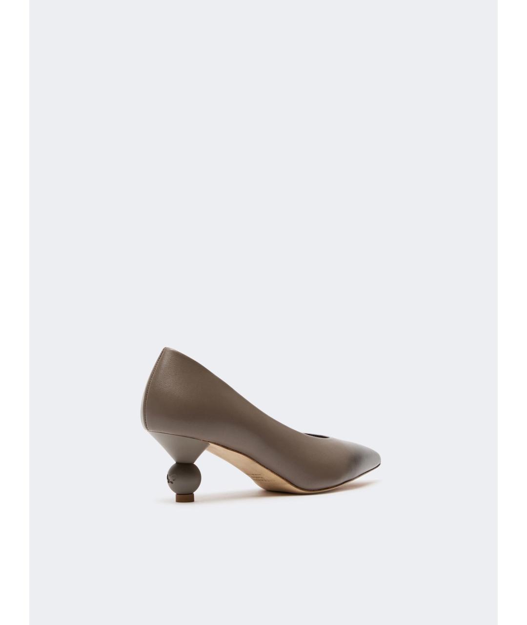 WEEKEND MAX MARA Серые кожаные туфли, фото 3