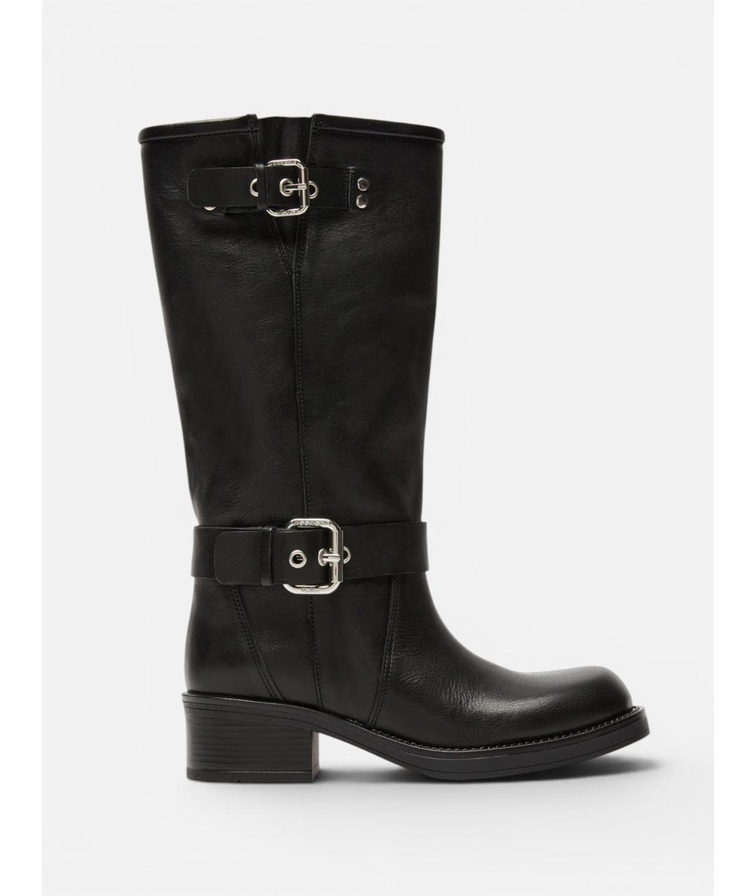 WEEKEND MAX MARA Черные кожаные сапоги, фото 1