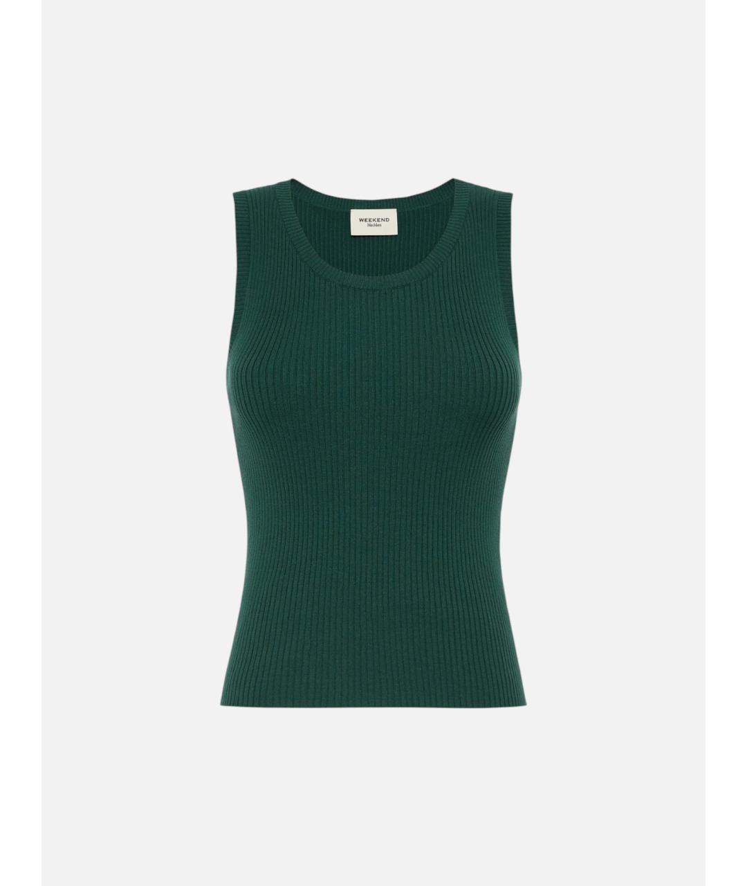 WEEKEND MAX MARA Зеленая вискозная майка, фото 1