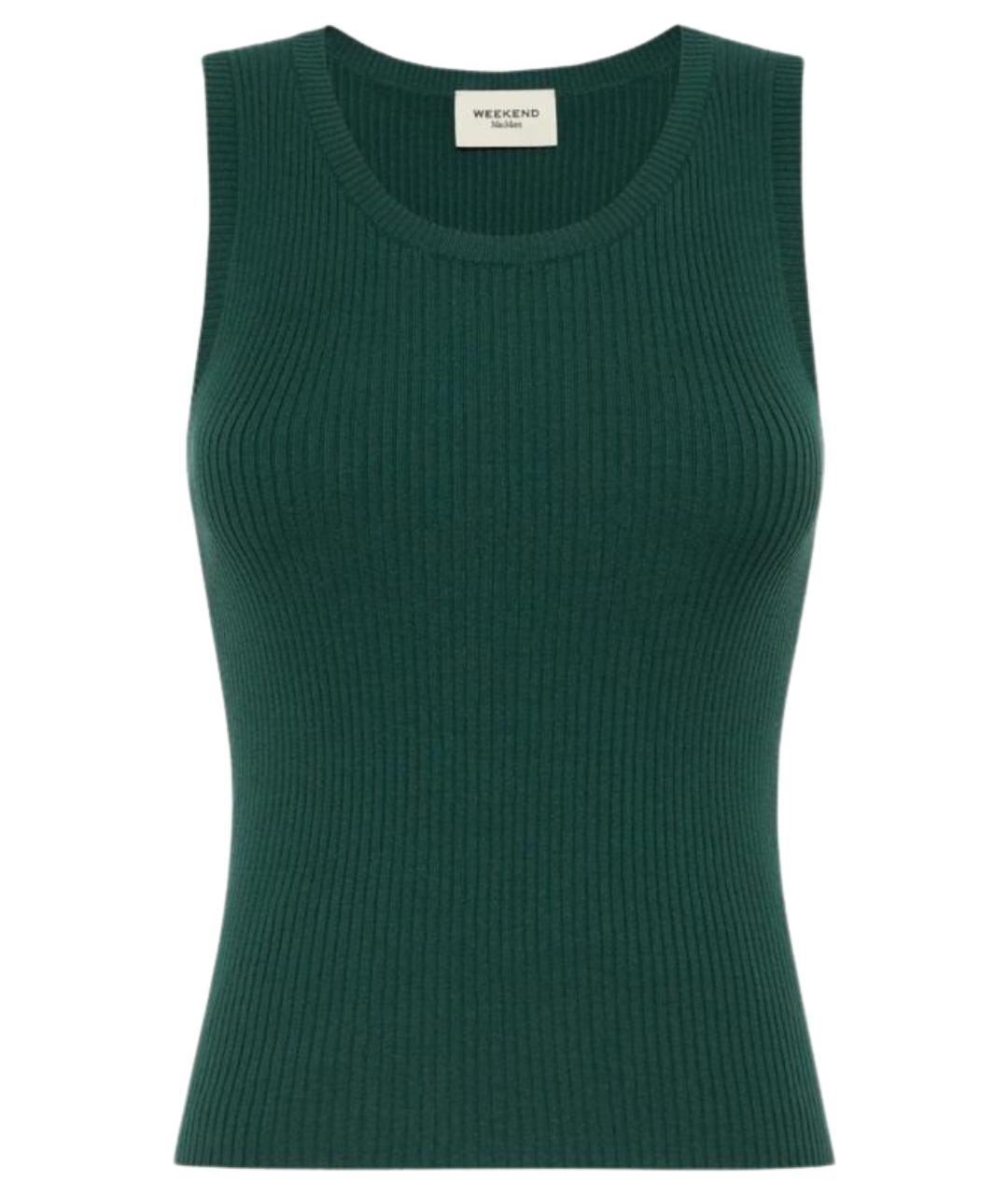 WEEKEND MAX MARA Зеленая вискозная майка, фото 1