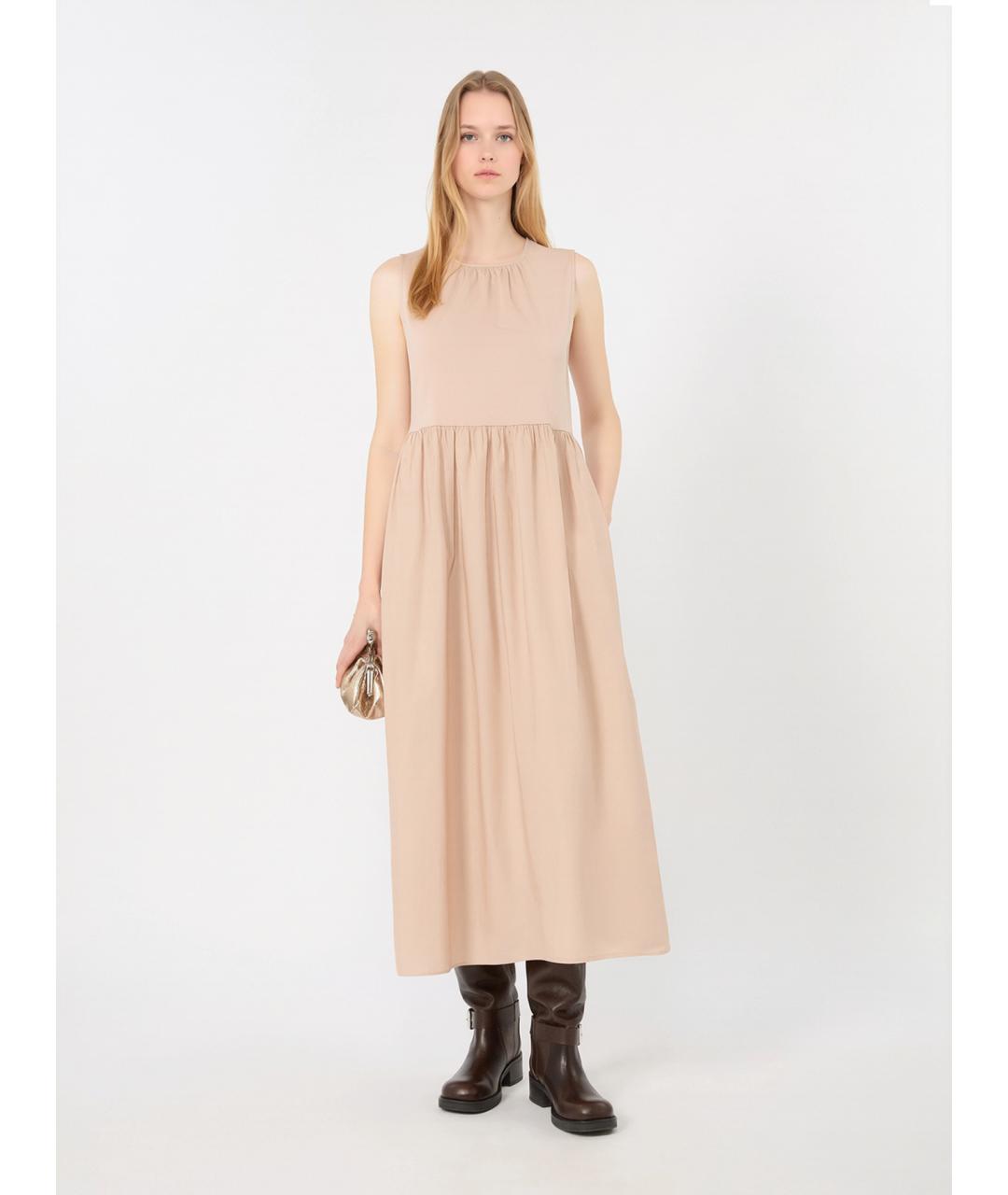 WEEKEND MAX MARA Розовое хлопковое повседневное платье, фото 2
