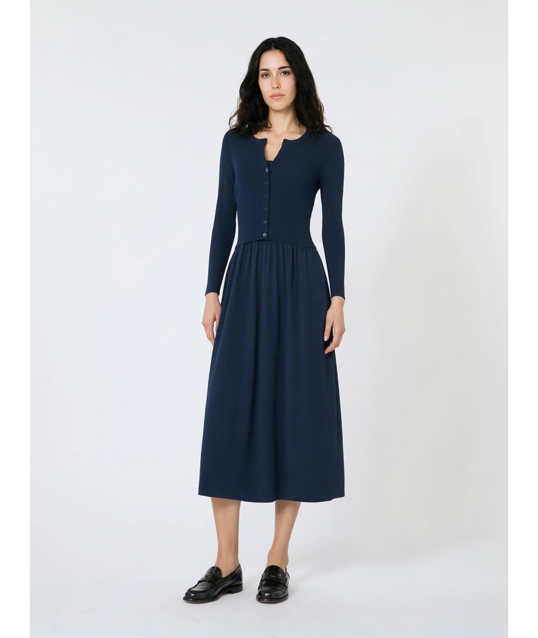 WEEKEND MAX MARA Синее вискозное повседневное платье, фото 2