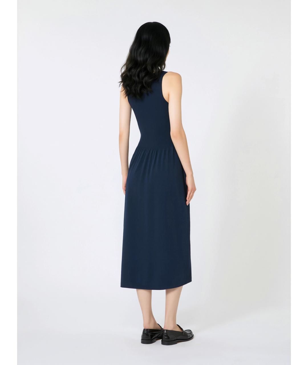 WEEKEND MAX MARA Синее вискозное повседневное платье, фото 4