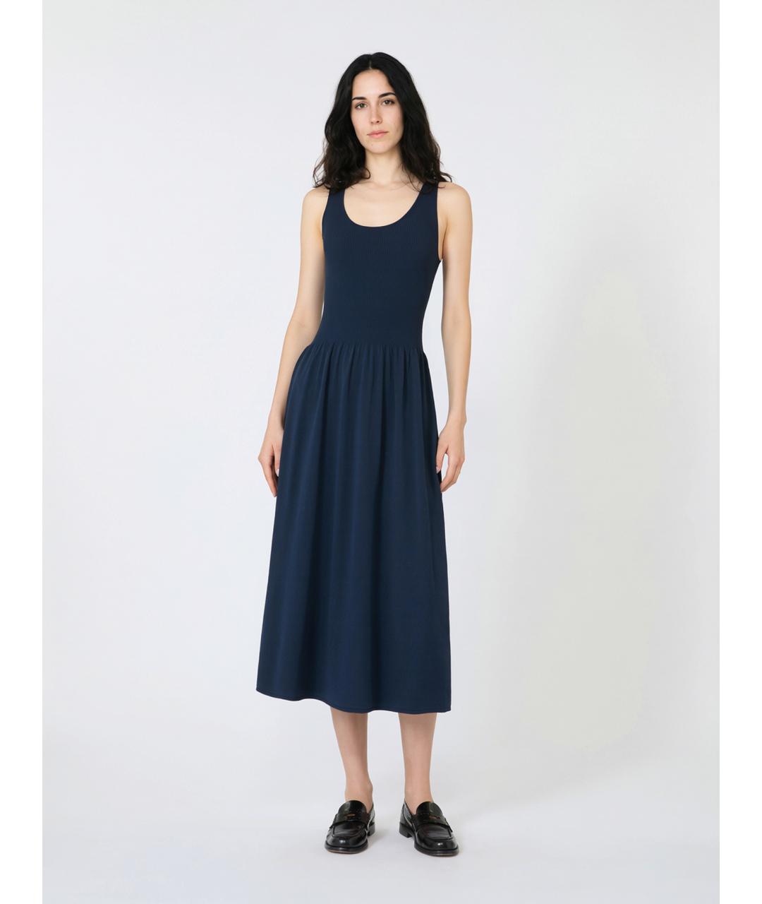 WEEKEND MAX MARA Синее вискозное повседневное платье, фото 3