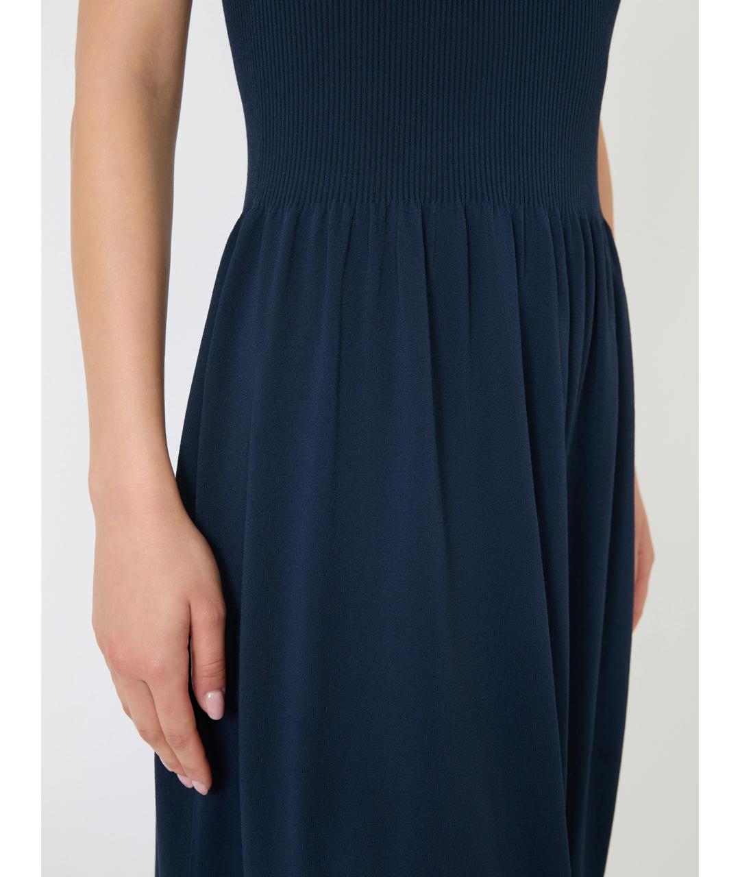 WEEKEND MAX MARA Синее вискозное повседневное платье, фото 5