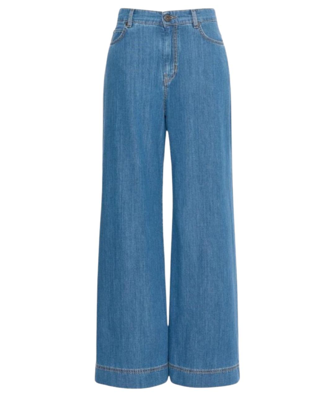 WEEKEND MAX MARA Синие хлопковые прямые джинсы, фото 1