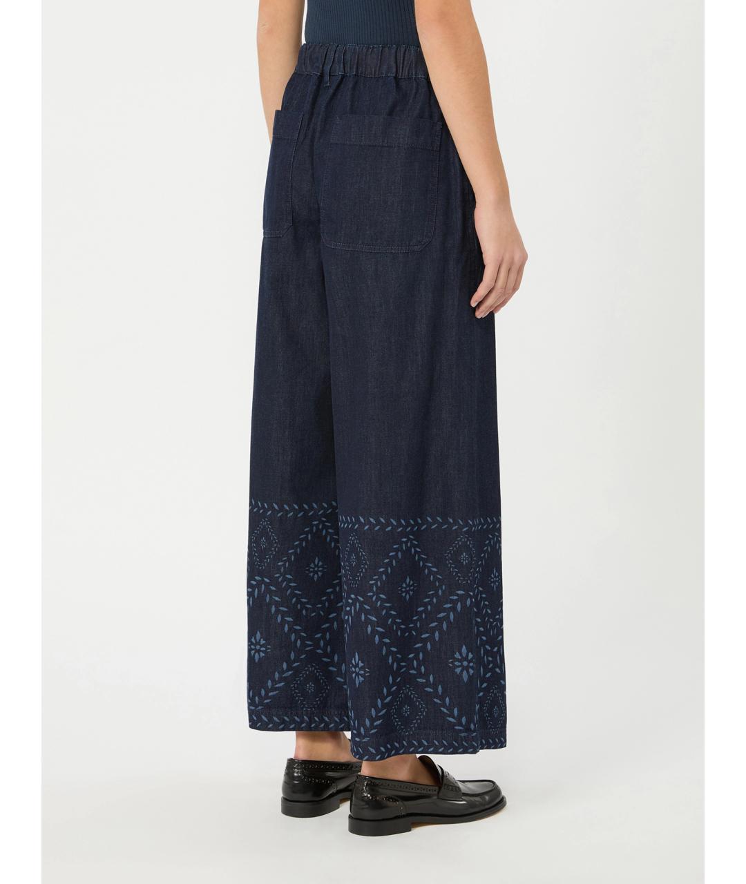 WEEKEND MAX MARA Синие хлопковые прямые джинсы, фото 4