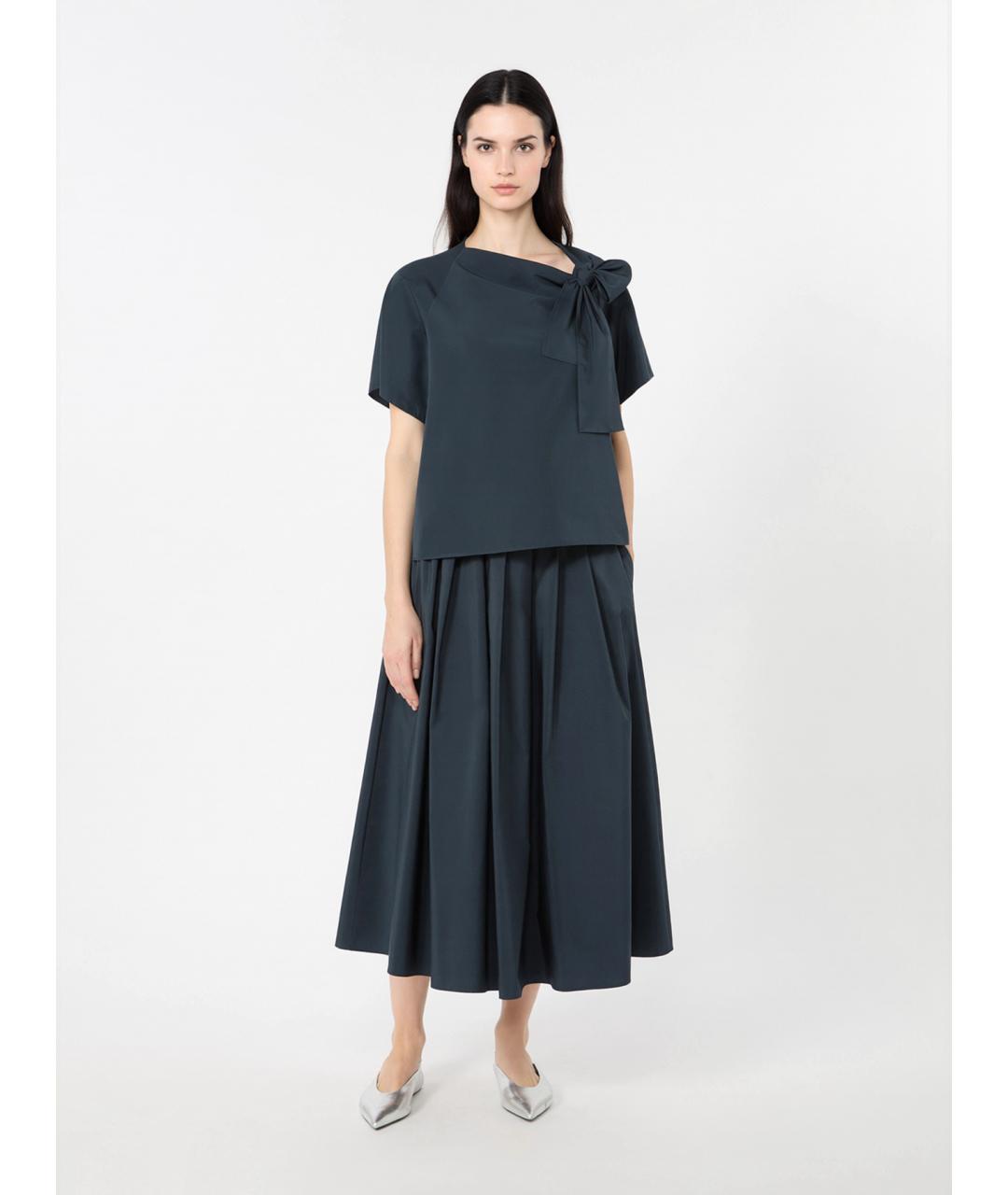 WEEKEND MAX MARA Синяя полиэстеровая юбка миди, фото 2