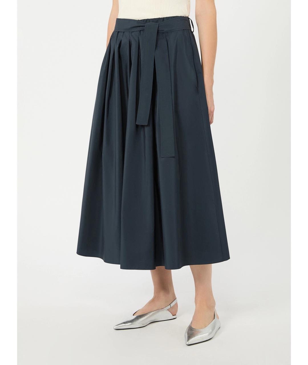 WEEKEND MAX MARA Синяя полиэстеровая юбка миди, фото 3