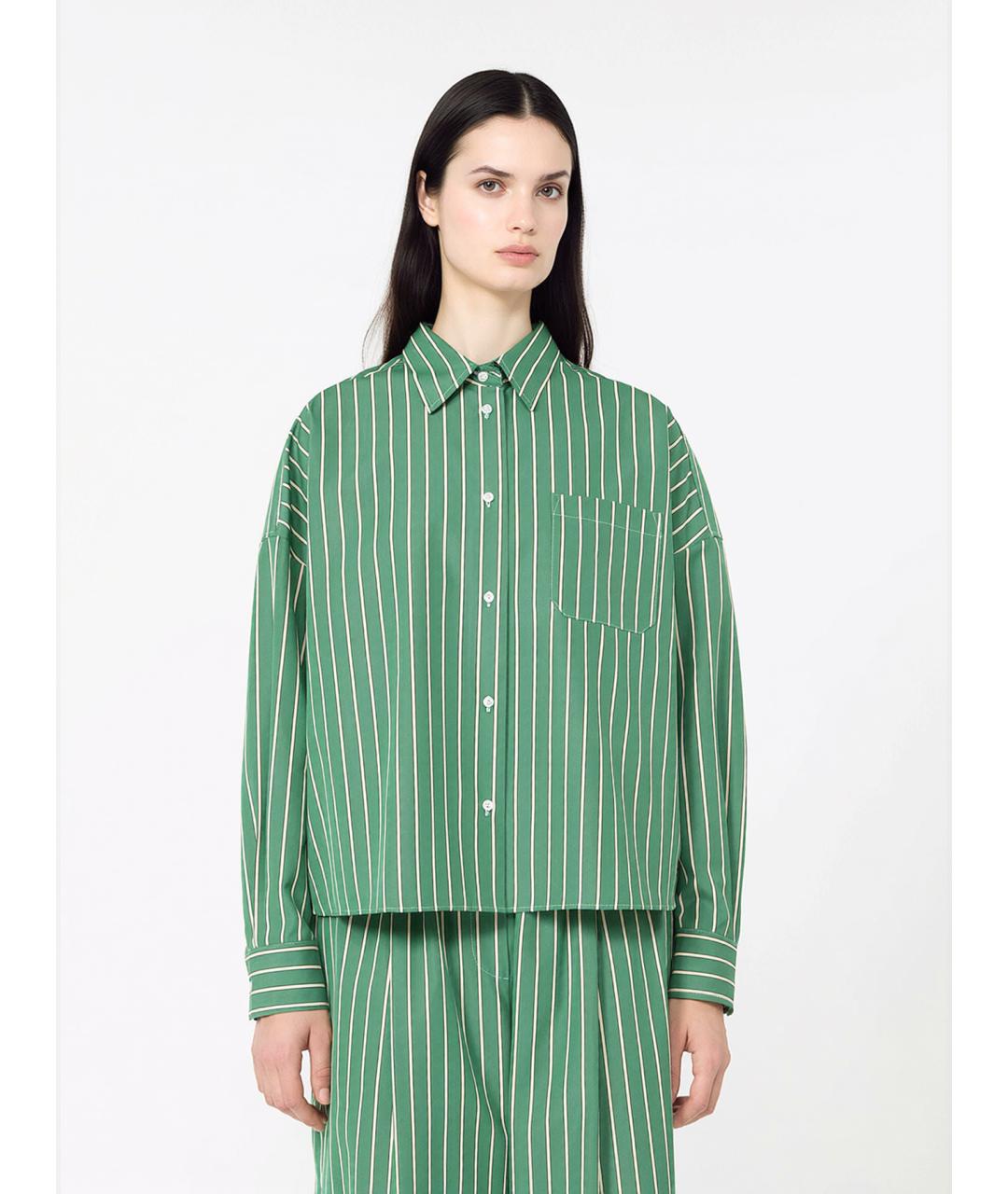 WEEKEND MAX MARA Зеленая хлопковая рубашка, фото 4