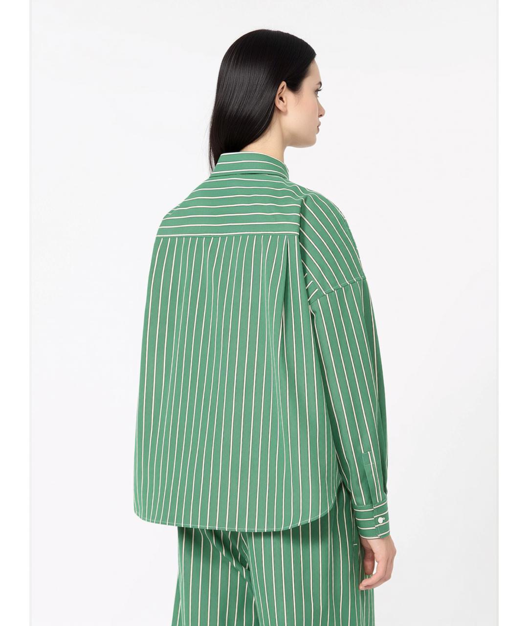 WEEKEND MAX MARA Зеленая хлопковая рубашка, фото 3