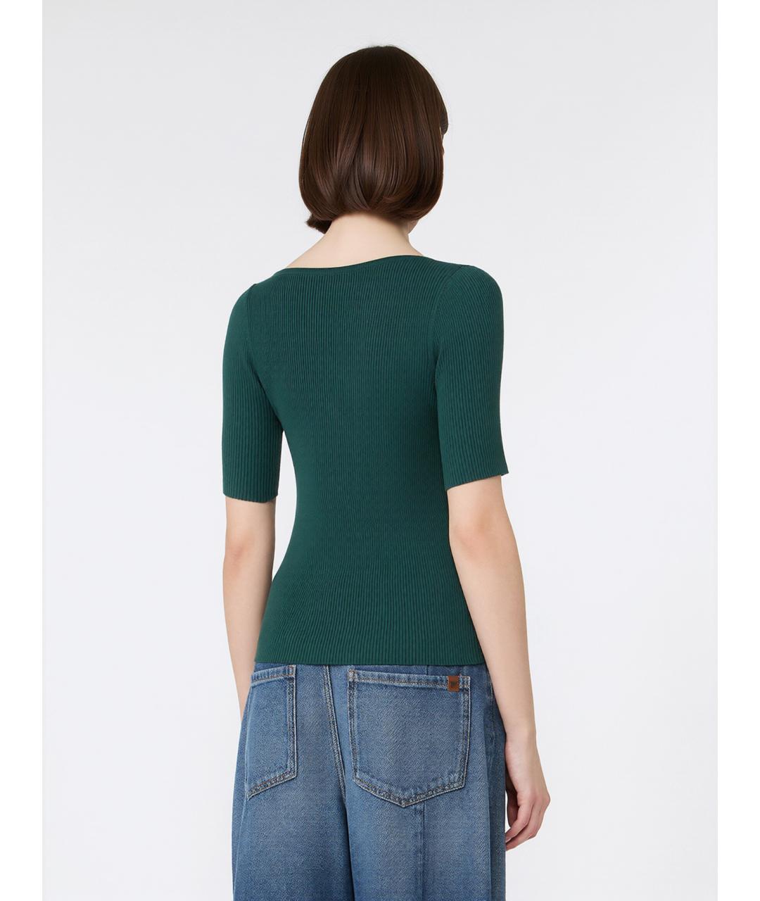 WEEKEND MAX MARA Зеленая вискозная блузы, фото 4