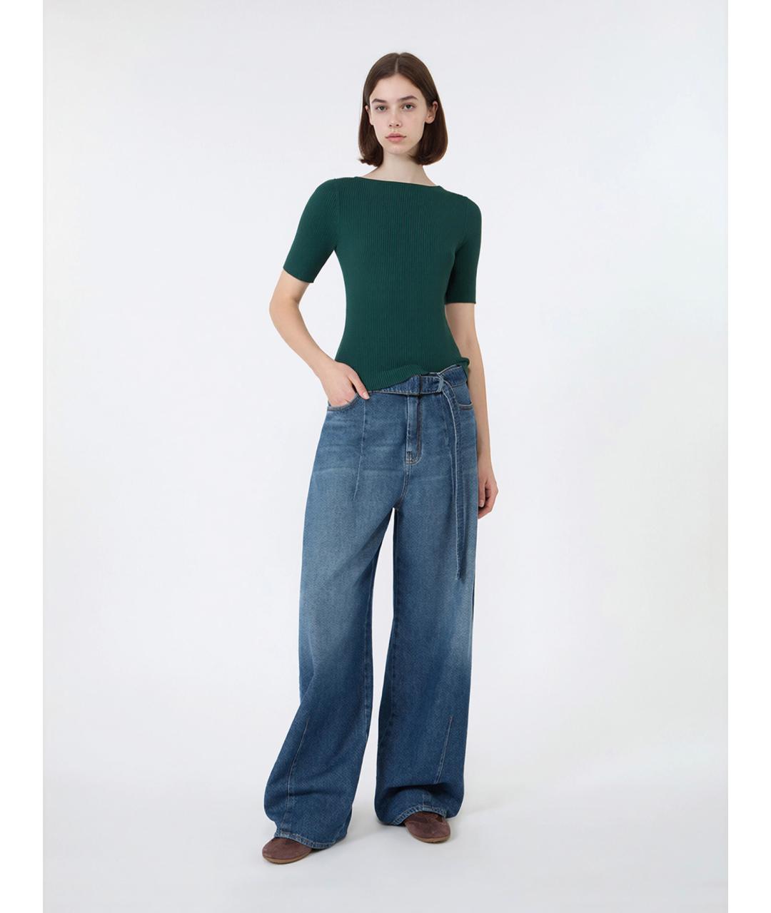 WEEKEND MAX MARA Зеленая вискозная блузы, фото 2