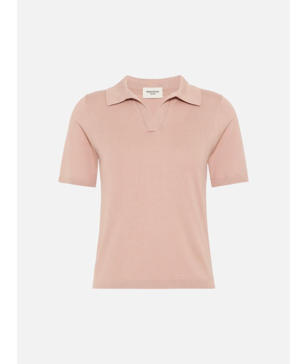 WEEKEND MAX MARA Розовая шелковая футболка, фото 1