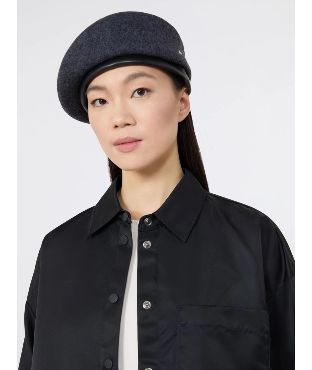 WEEKEND MAX MARA Серая шерстяная кепка, фото 3