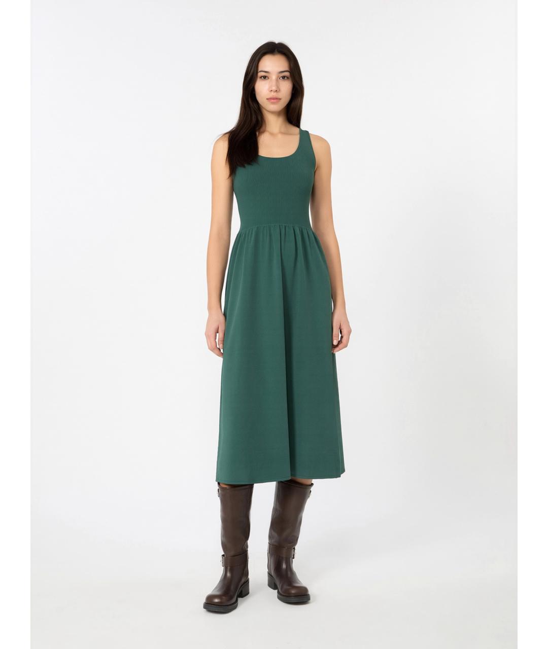 WEEKEND MAX MARA Зеленое вискозное повседневное платье, фото 3