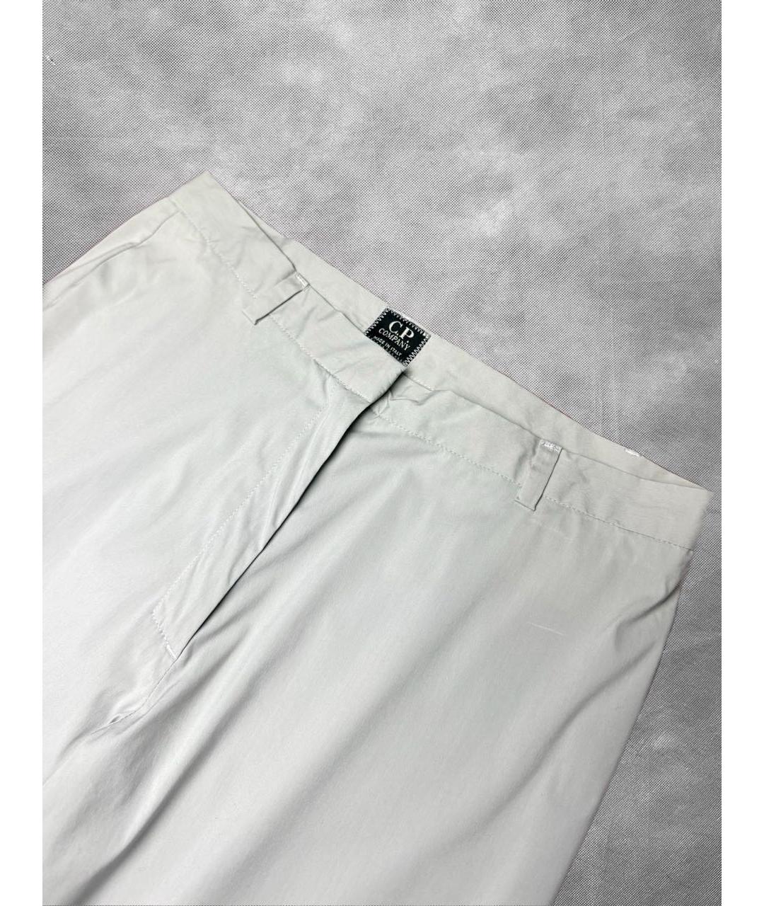 CP COMPANY Серые хлопко-эластановые прямые брюки, фото 6