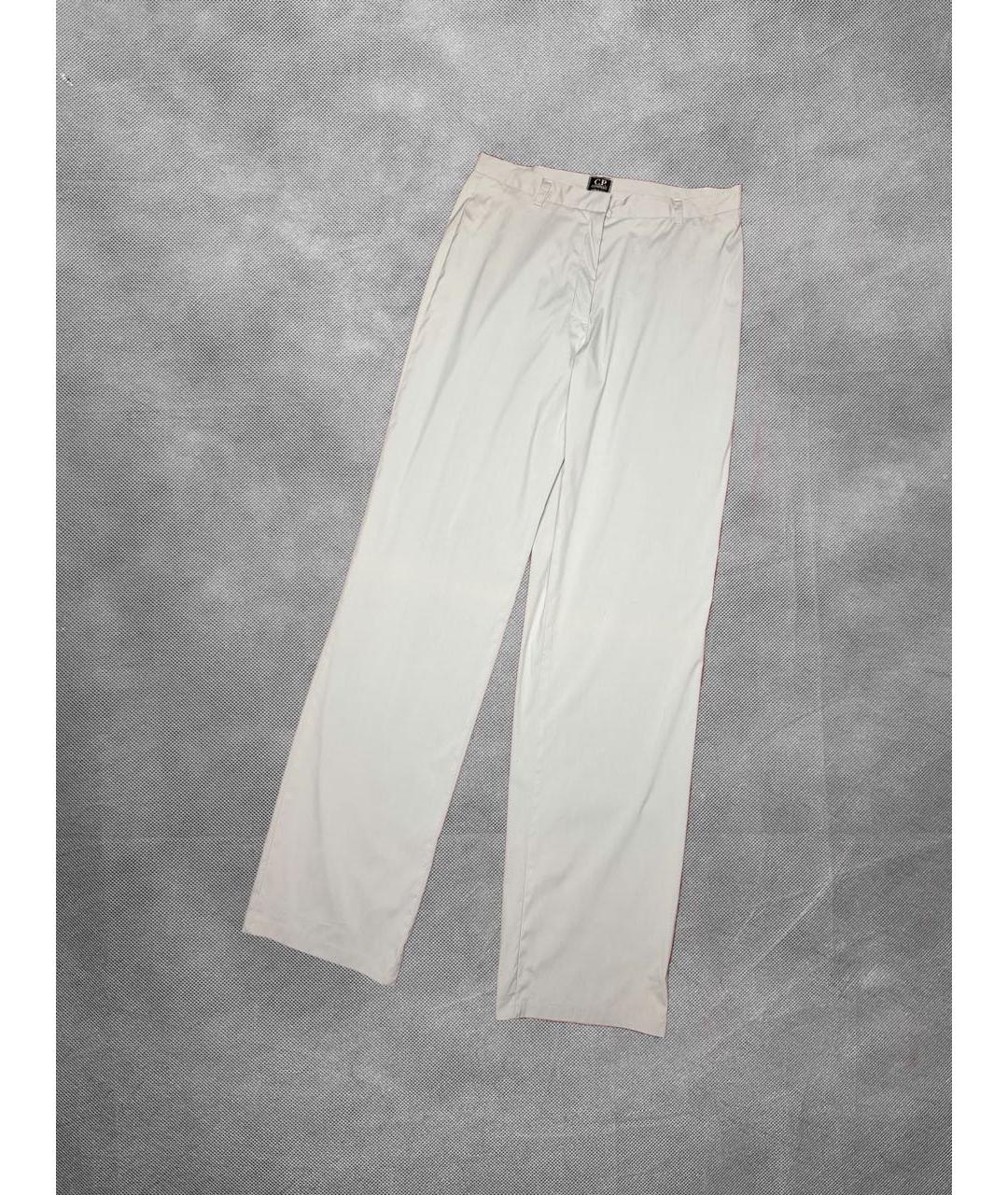 CP COMPANY Серые хлопко-эластановые прямые брюки, фото 8