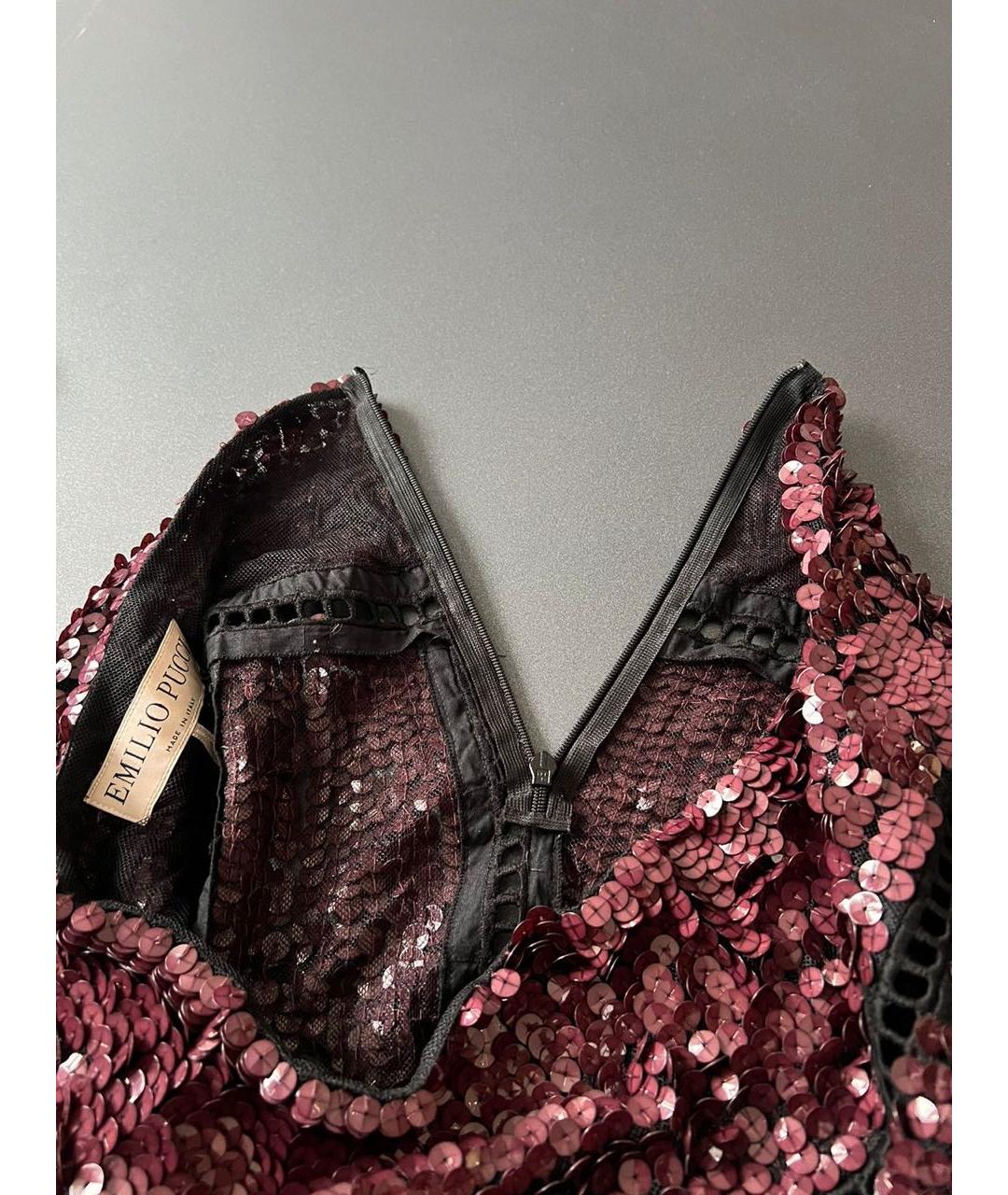 EMILIO PUCCI Бордовая юбка макси, фото 7