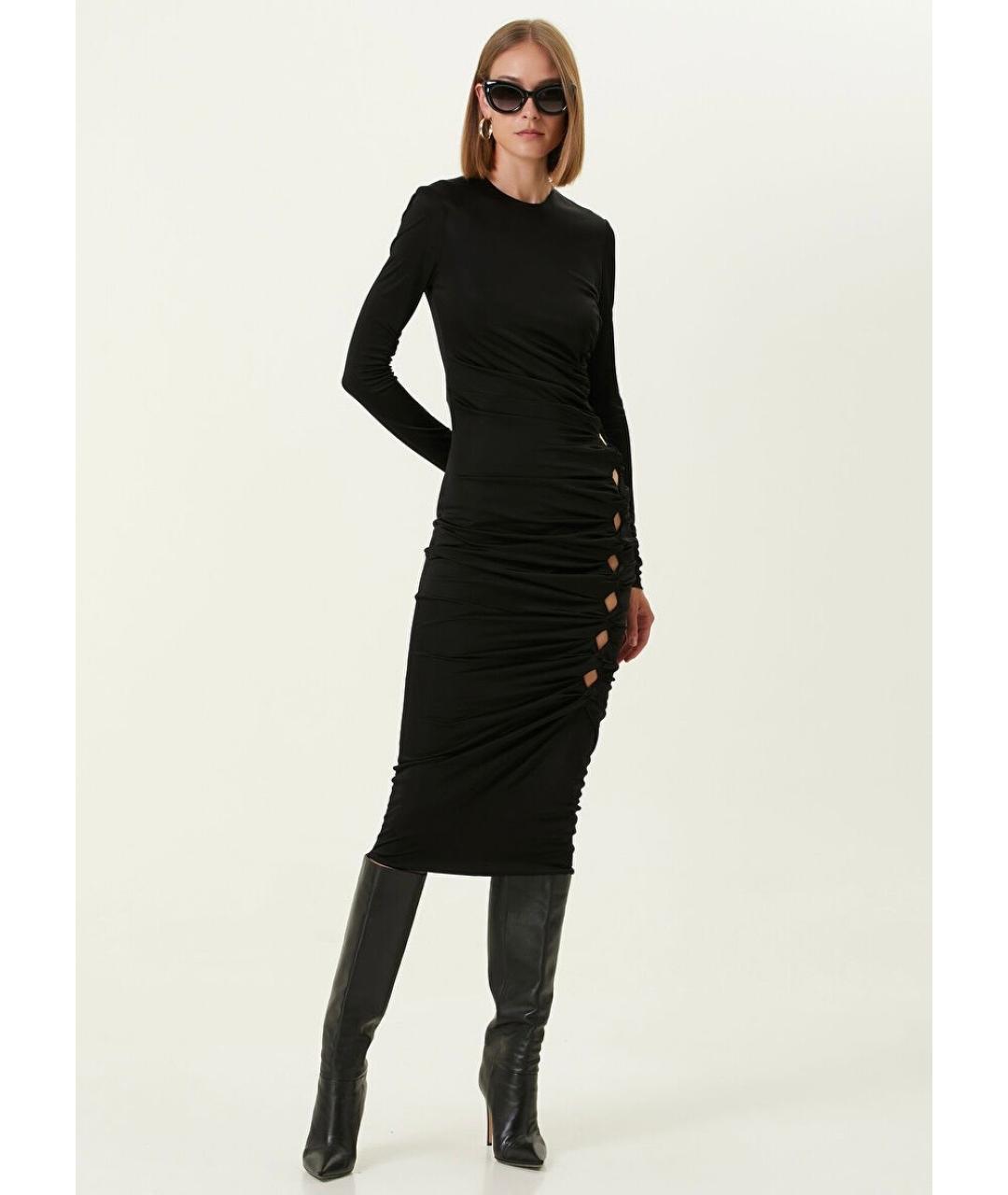 VERSACE Черное вискозное коктейльное платье, фото 4