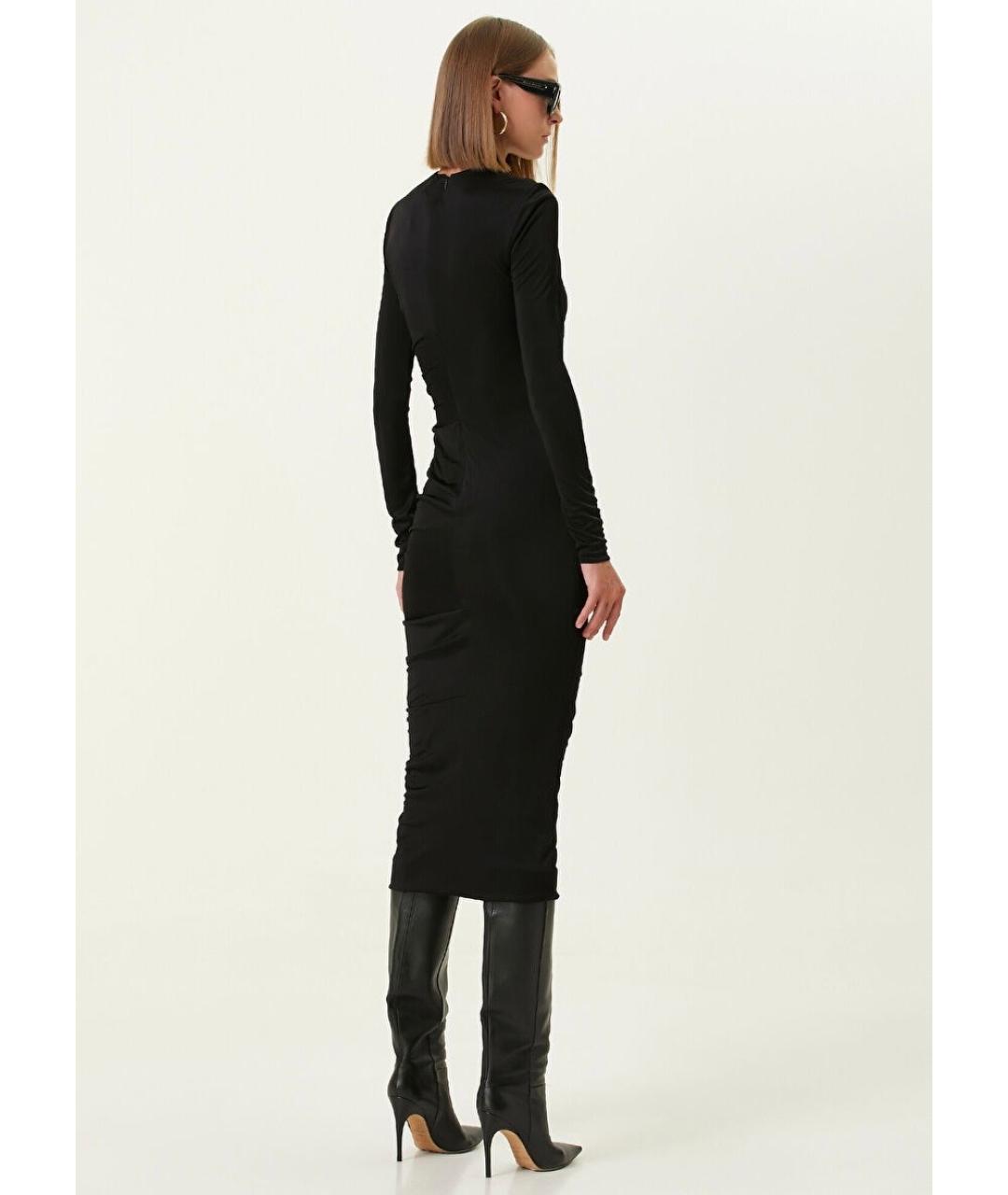 VERSACE Черное вискозное коктейльное платье, фото 5