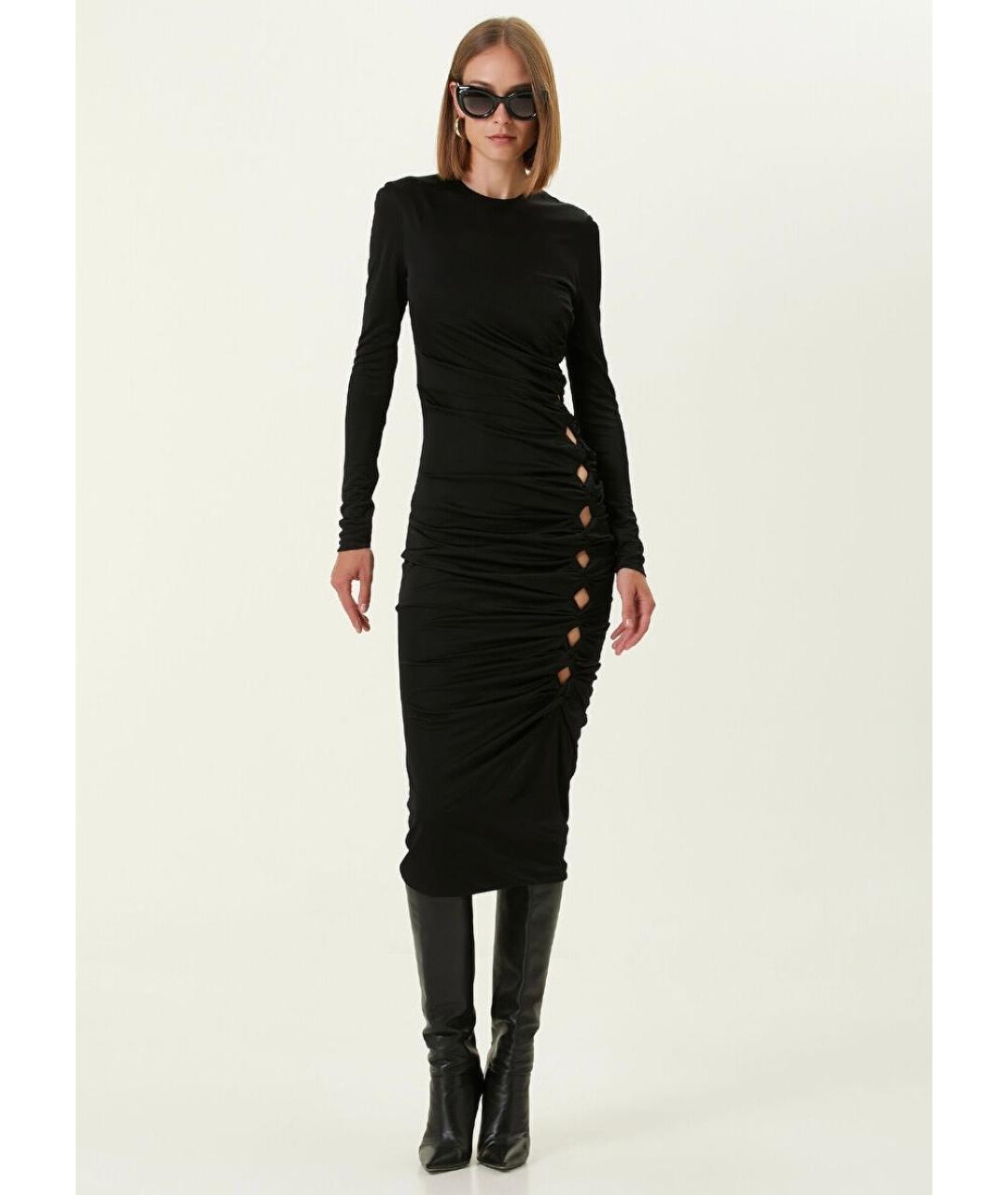VERSACE Черное вискозное коктейльное платье, фото 2