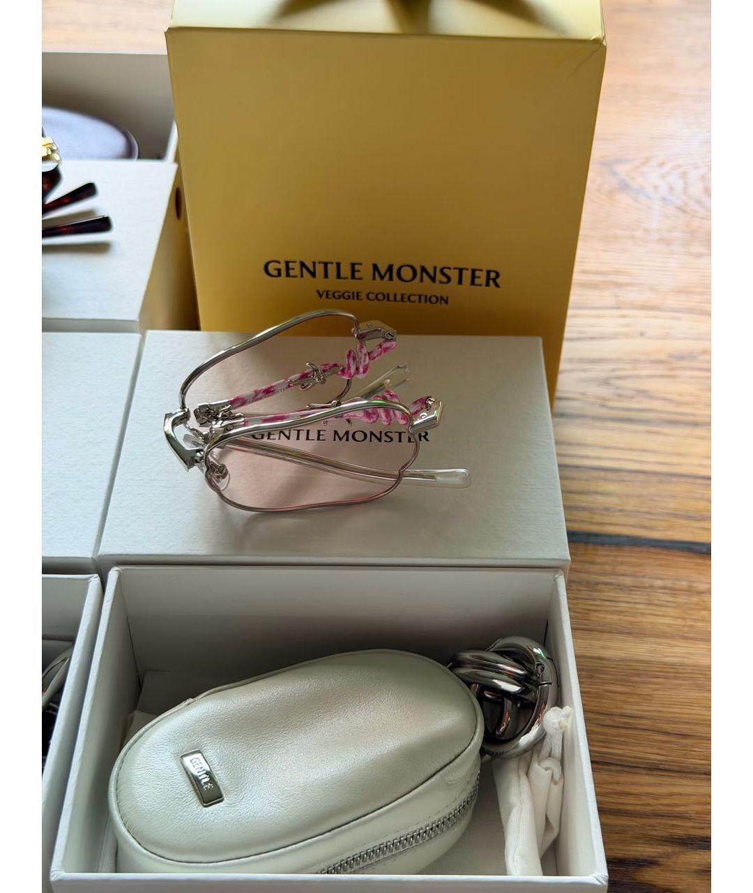 GENTLE MONSTER Серебряные металлические солнцезащитные очки, фото 2